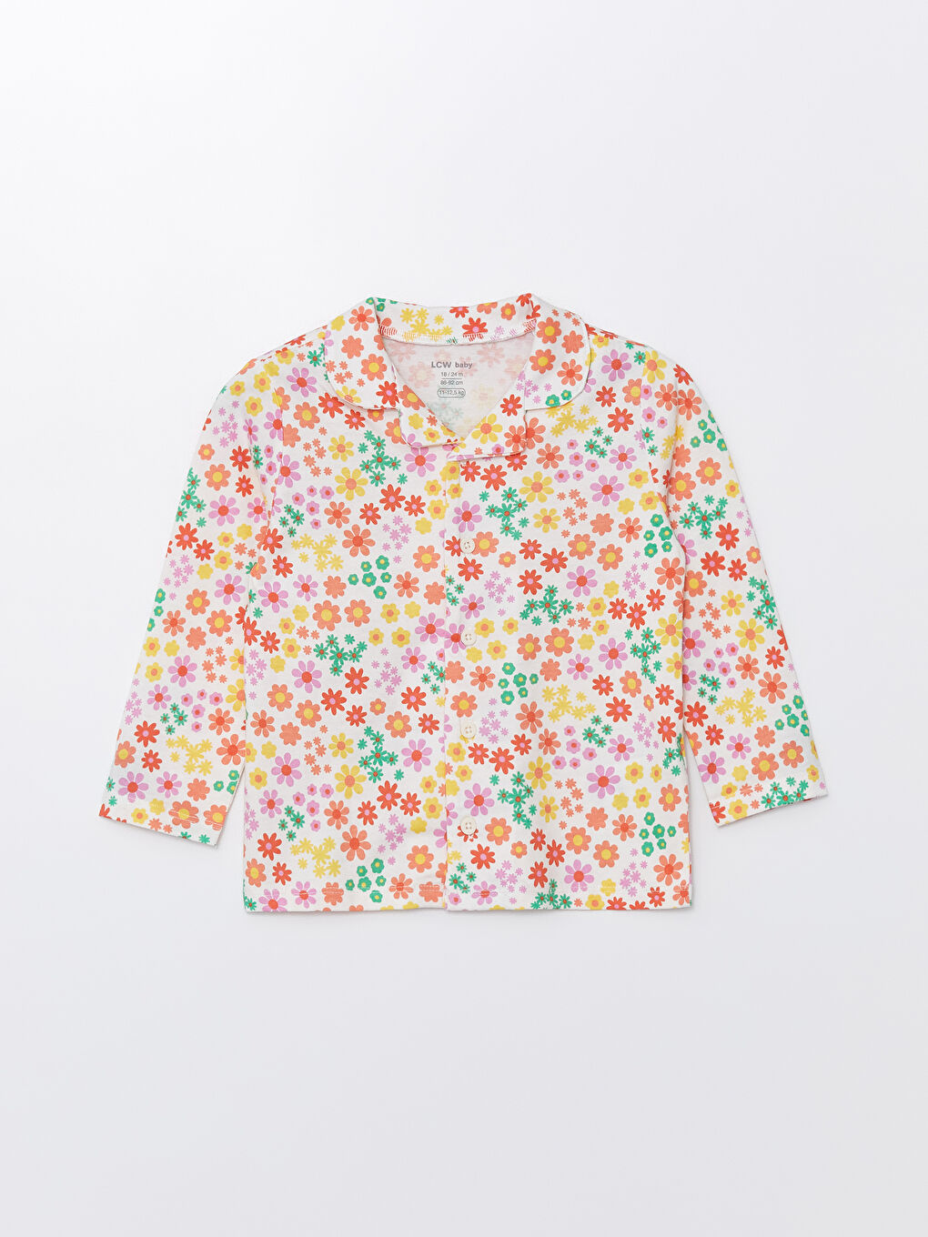 Polo Neck Long Sleeve Floral Baby Girls' Pyjama Set -S43250Z1-LRA