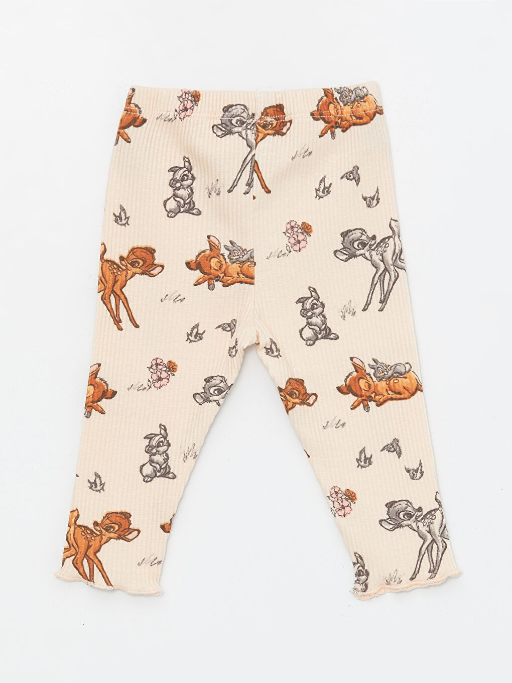 Crew Neck Long Sleeved Bambi Printed Baby Girl Sweatshirt and Leggings 2-Pack Set -S43315Z1-LQB
