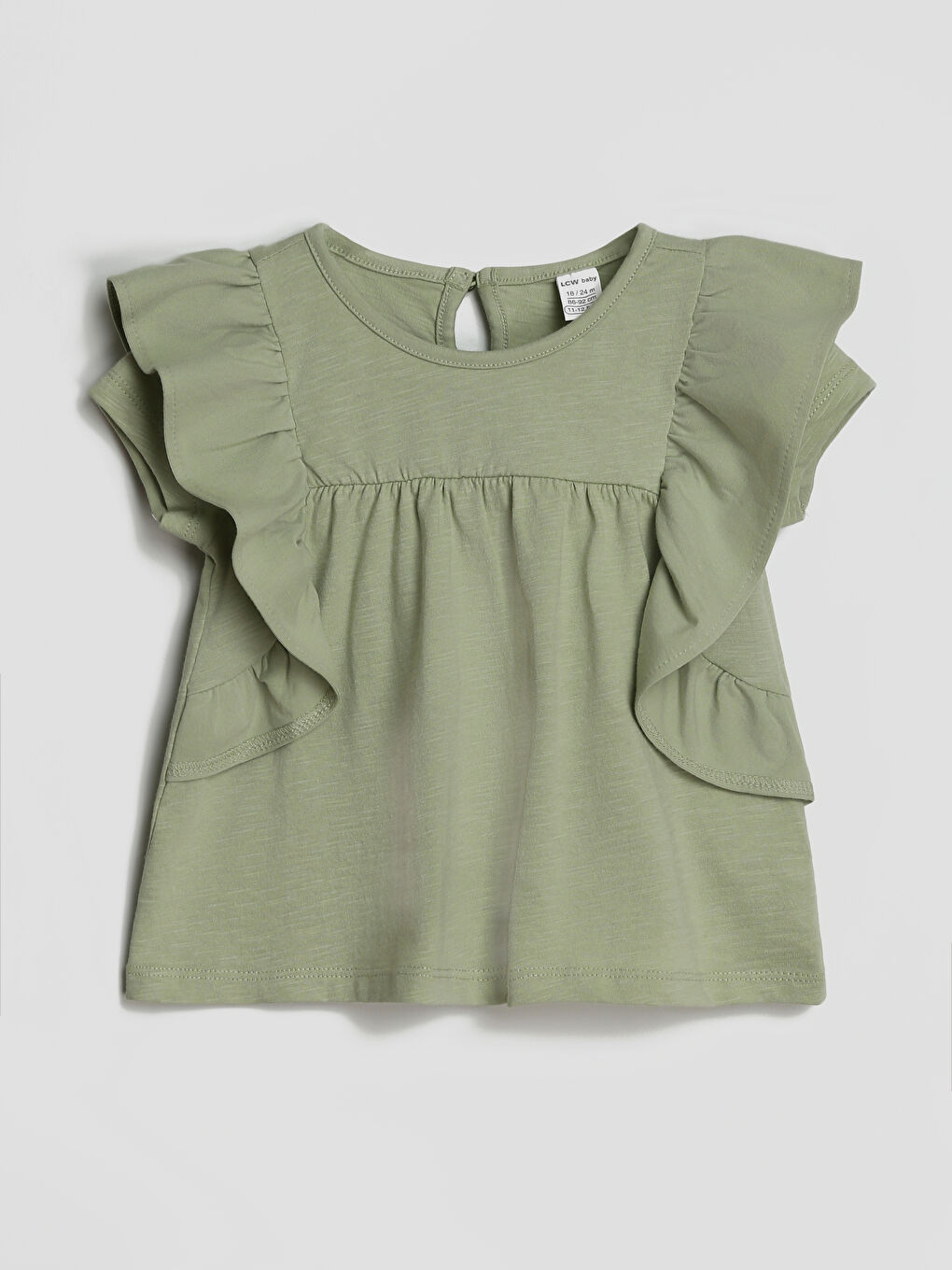 بلوز و پانتۆڵی کورت خێچەی چاپی یەخە خڕی کچانی ساوا ٢ دانە پێکەوە-1