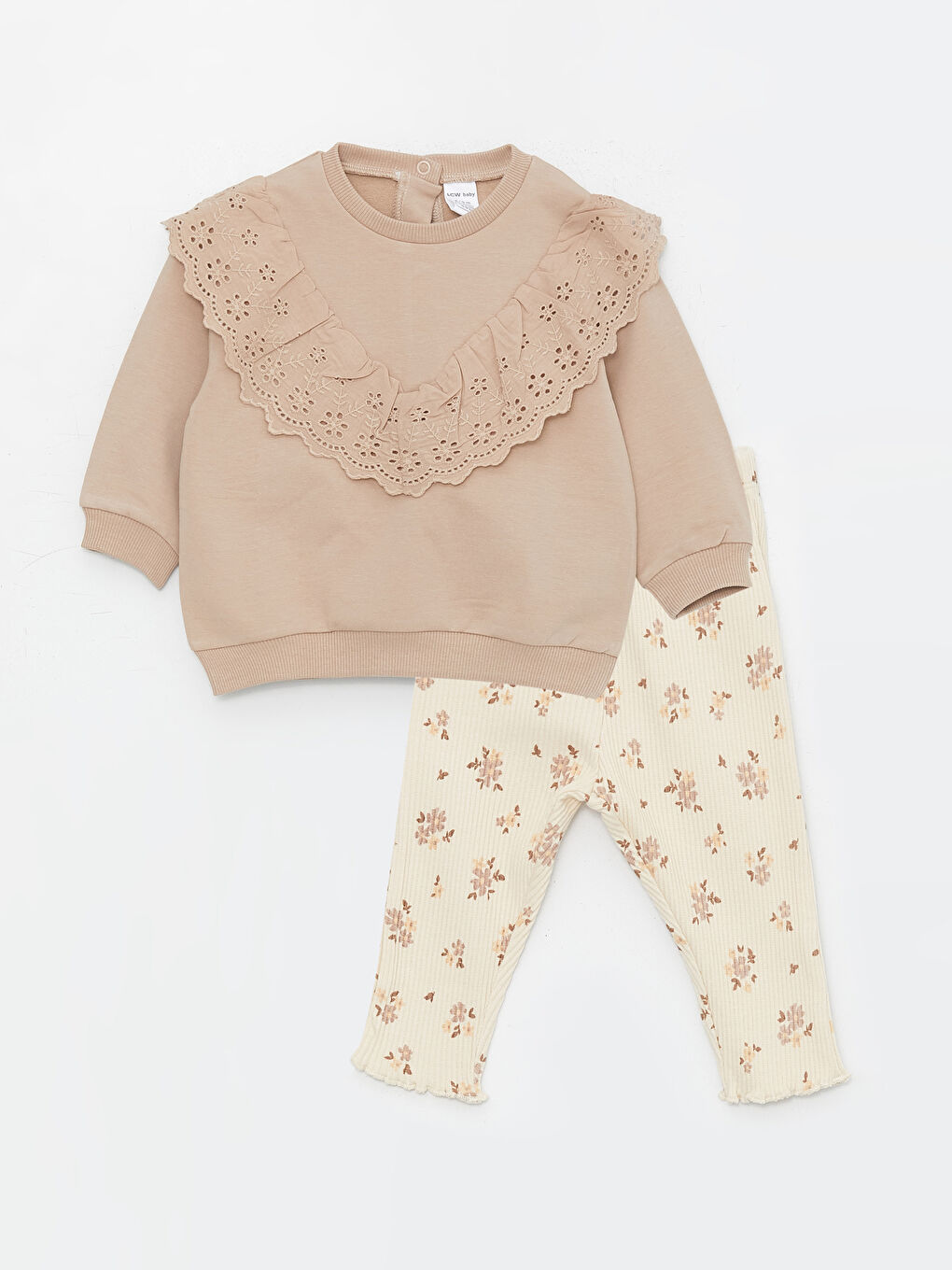 Crew Neck Long Sleeve Baby Girl Sweatshirt and Tights 2-Pack Set -S43349Z1-RMY