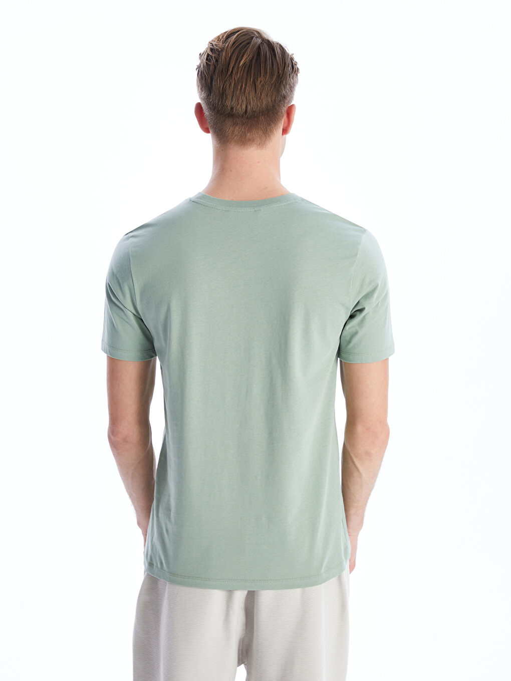 Crew Neck Short Sleeve Printed Combed Cotton Men's T-shirt-4