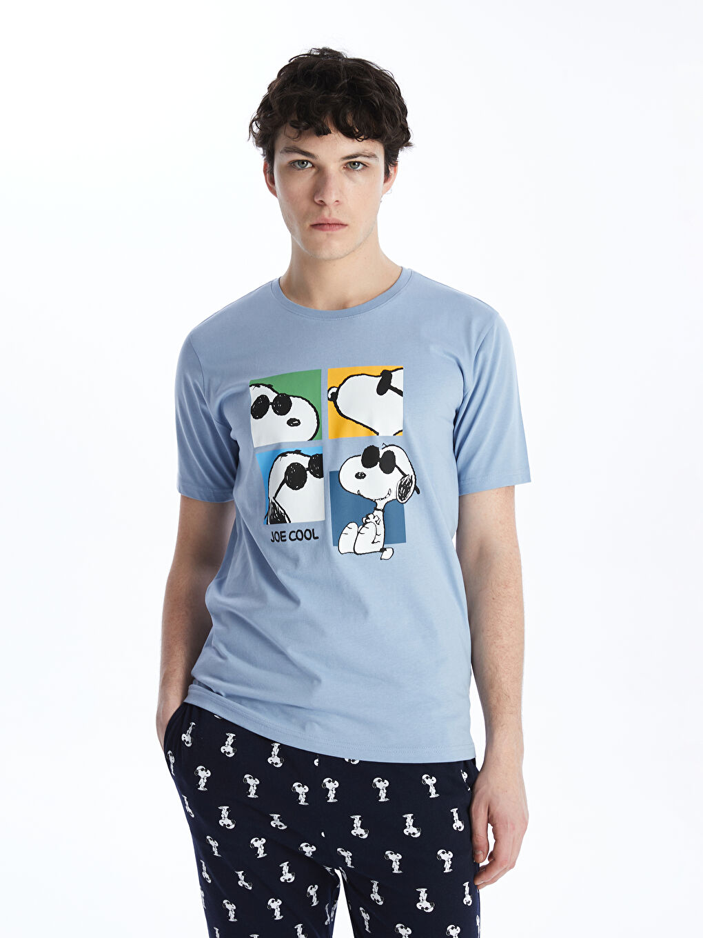 LC WAIKIKI Regular Fit Snoopy Printed Men's Pyjama Set -S43738Z8-LSJ