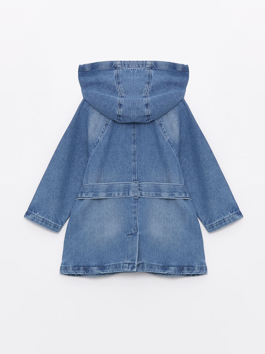 Hooded Long Sleeve Jean Baby Girl Trench Coat -S43761Z1-507