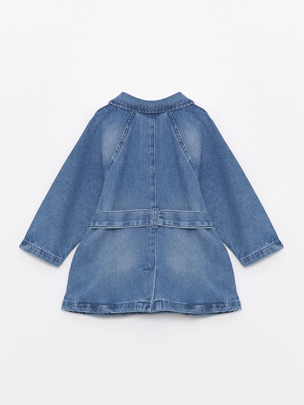 Hooded Long Sleeve Jean Baby Girl Trench Coat -S43761Z1-507