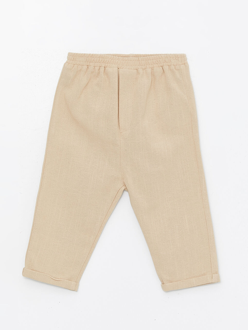 Bej Beli Lastikli Basic Erkek Bebek Pantolon
