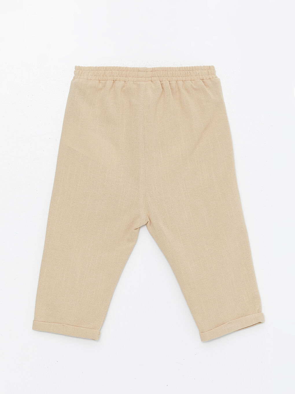 Bej Beli Lastikli Basic Erkek Bebek Pantolon-1
