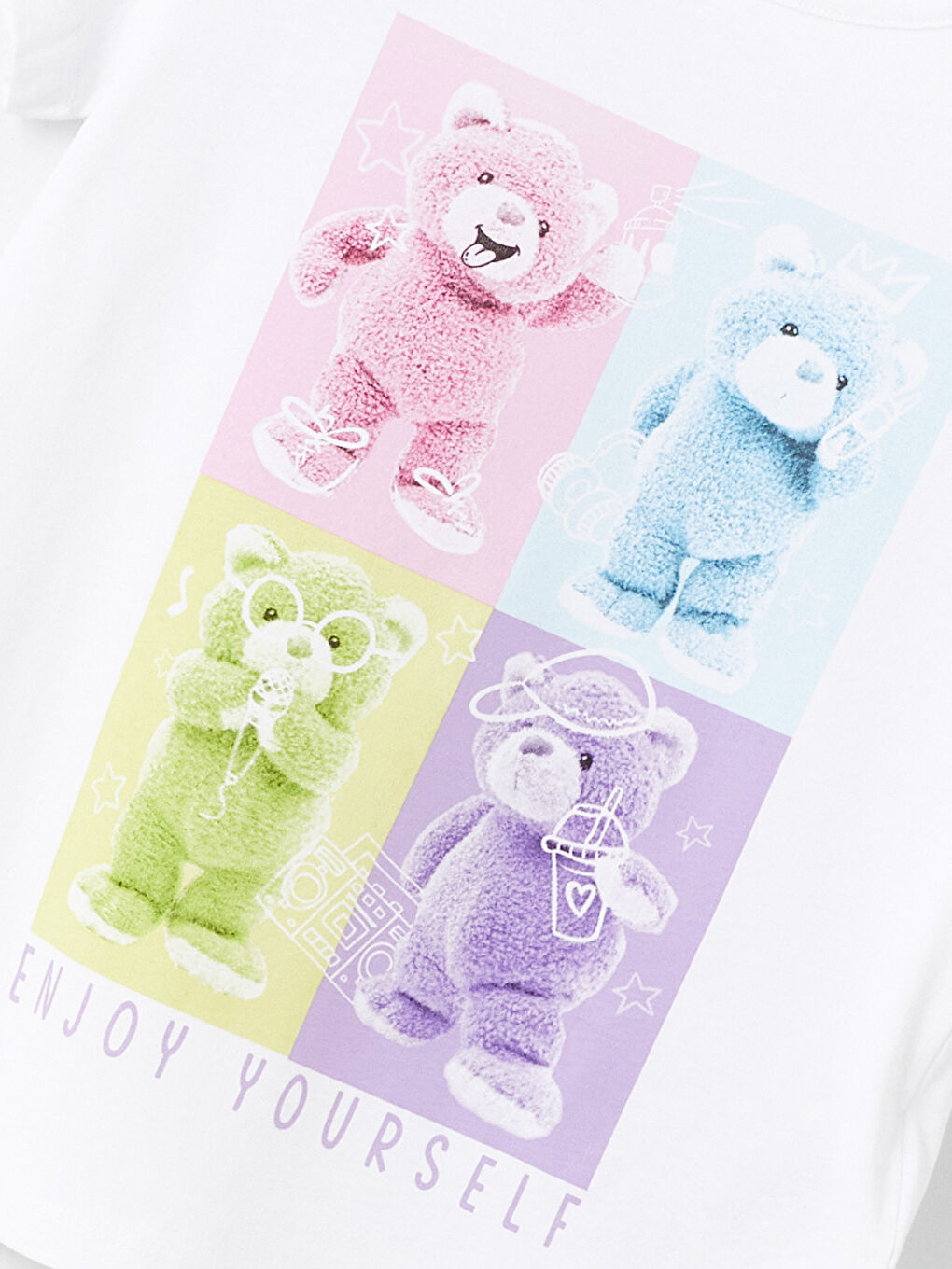 Crew Neck Printed Short Sleeve Girls' T-Shirt-2