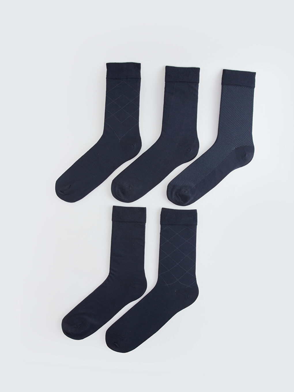 Patterned Men's Bamboo Ankle Socks 5 Pack -S43822Z8-K00