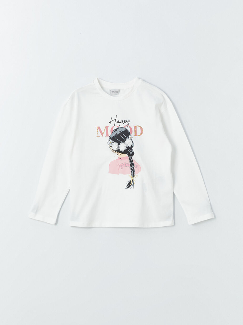 Crew Neck Printed Long Sleeve Girl T-shirt -S43843Z4-R9J