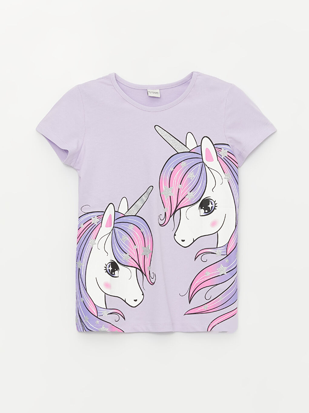 Crew Neck Printed Short Sleeve Girls' T-Shirt