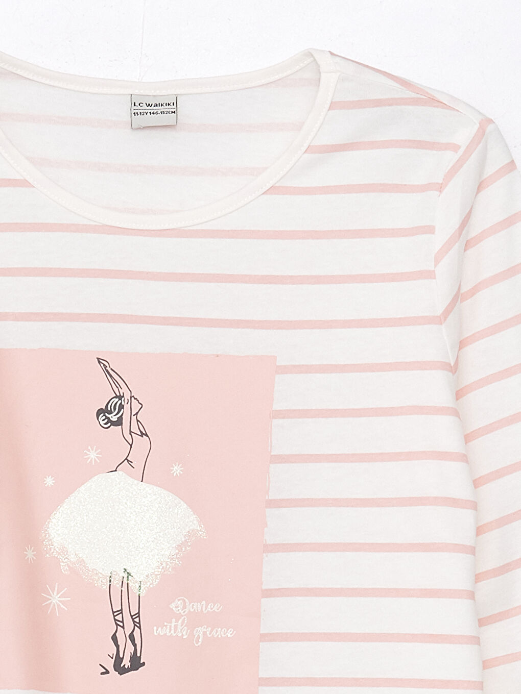 Crew Neck Printed Long Sleeve Girls' T-Shirt -S43856Z4-LRA