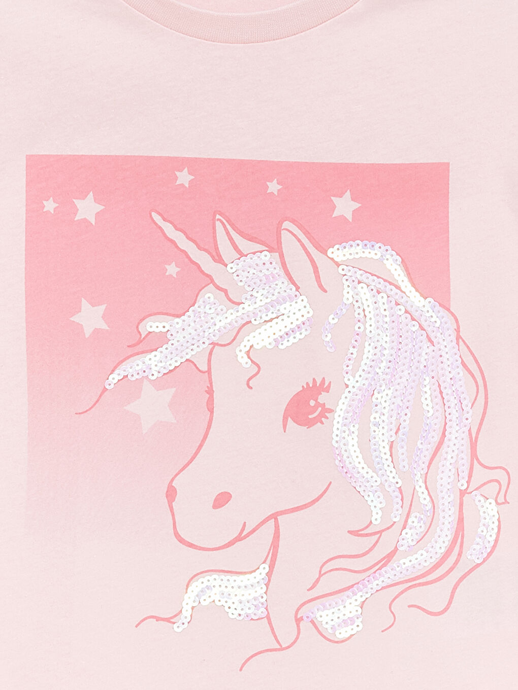 қыздарға арналған дөңгелек жағалы принтті қысқа жең футболка-2