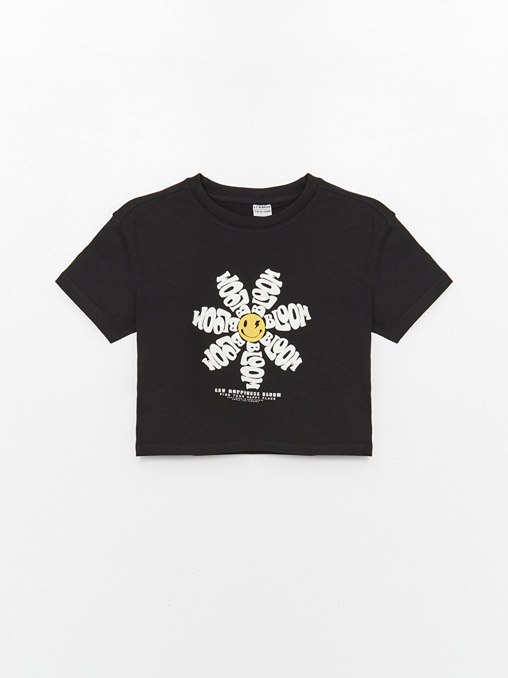 Crew Neck Printed Short Sleeve Girls' T-Shirt -S43911Z4-CVL