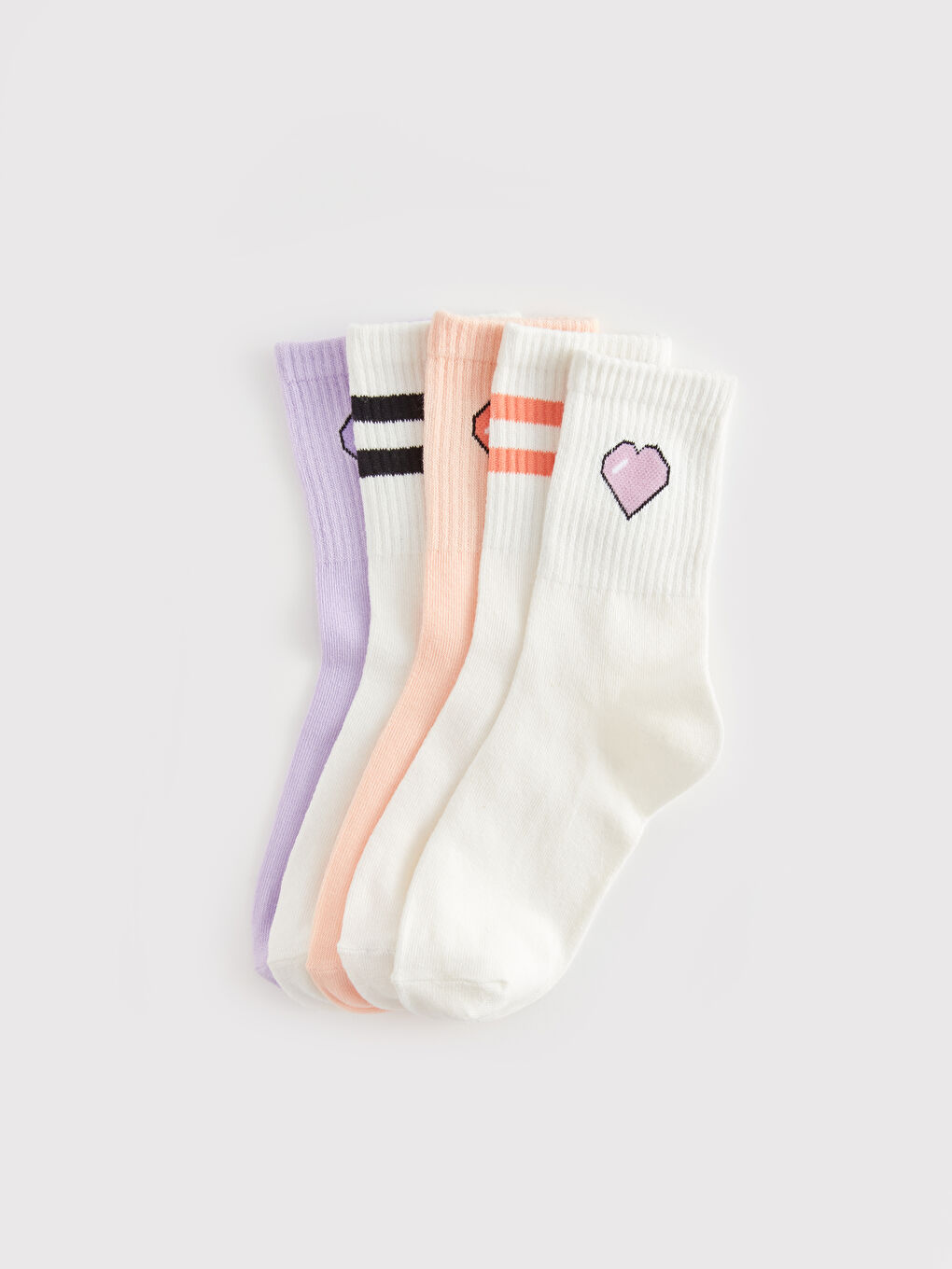 LCW Kids Gemusterte Knöchelsocken für Mädchen 5er-Pack -S43960Z4-J5E
