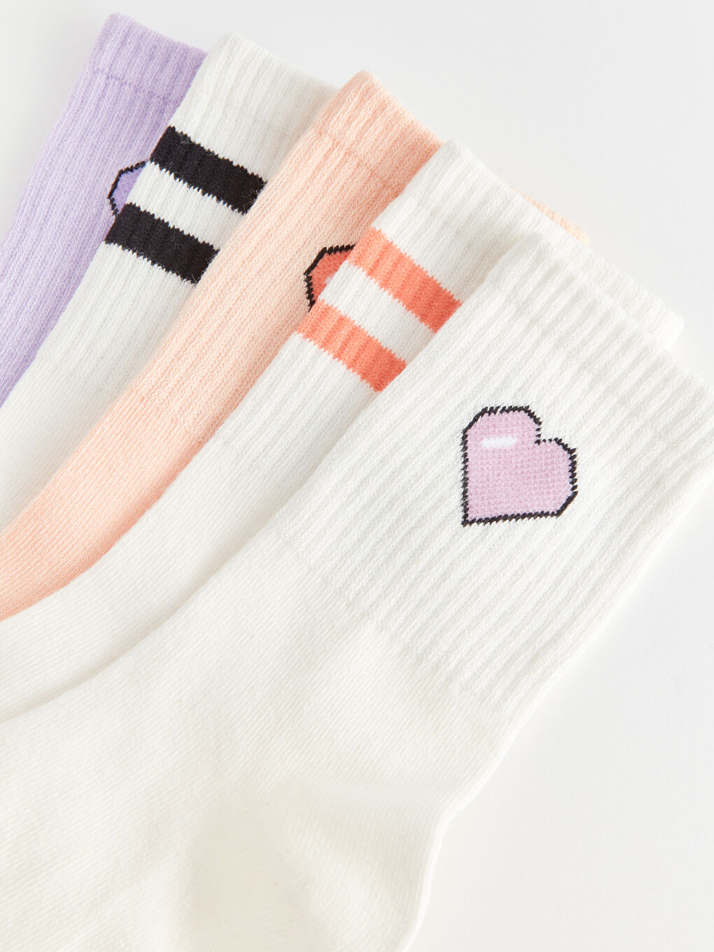 LCW Kids Gemusterte Knöchelsocken für Mädchen 5er-Pack -S43960Z4-J5E