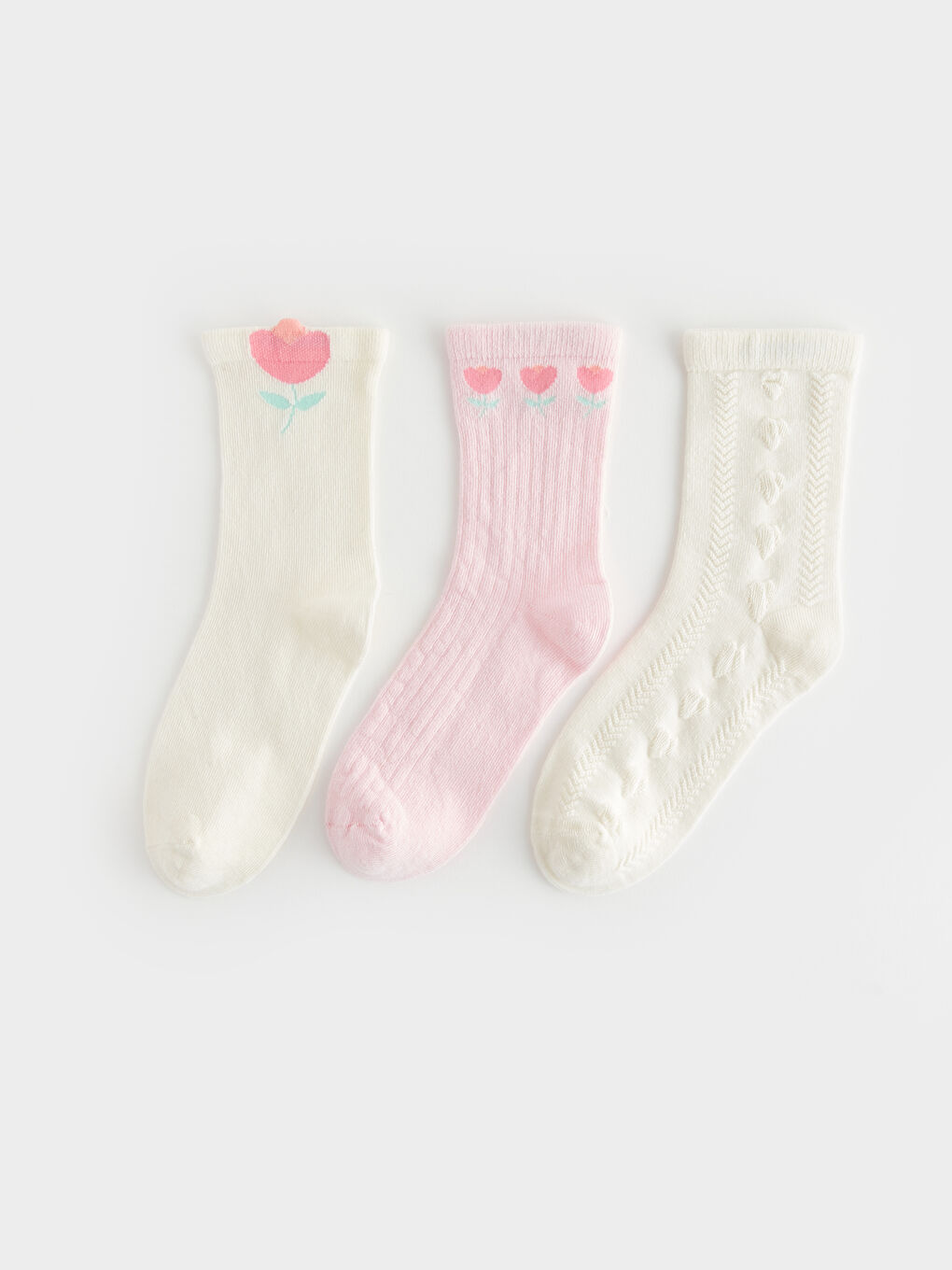 Patterned Girls' Ankle Socks 3-pack
