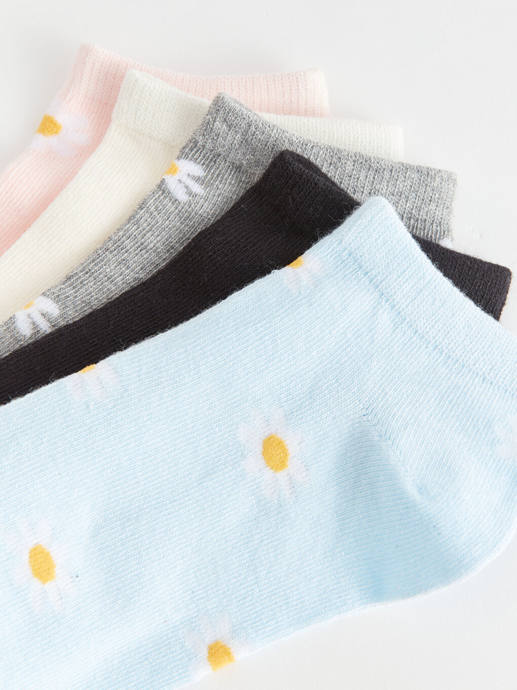 Mavi Desenli Kadın Patik Çorap 5'li-2