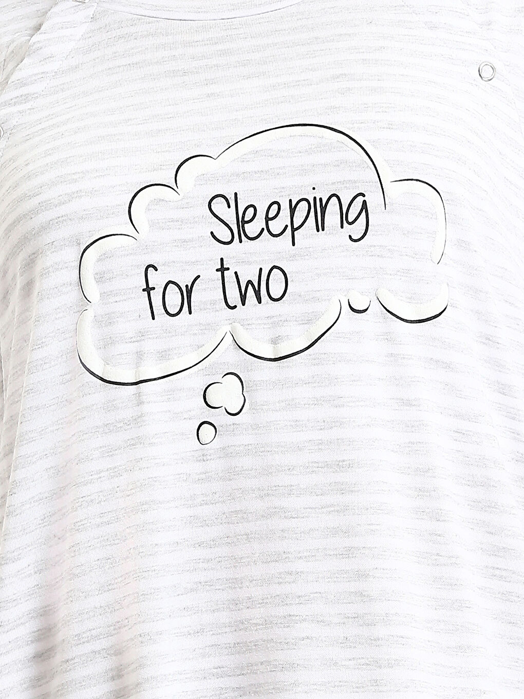 قميص نوم مطبوع بكول مدور وكم قصير للحوامل-4