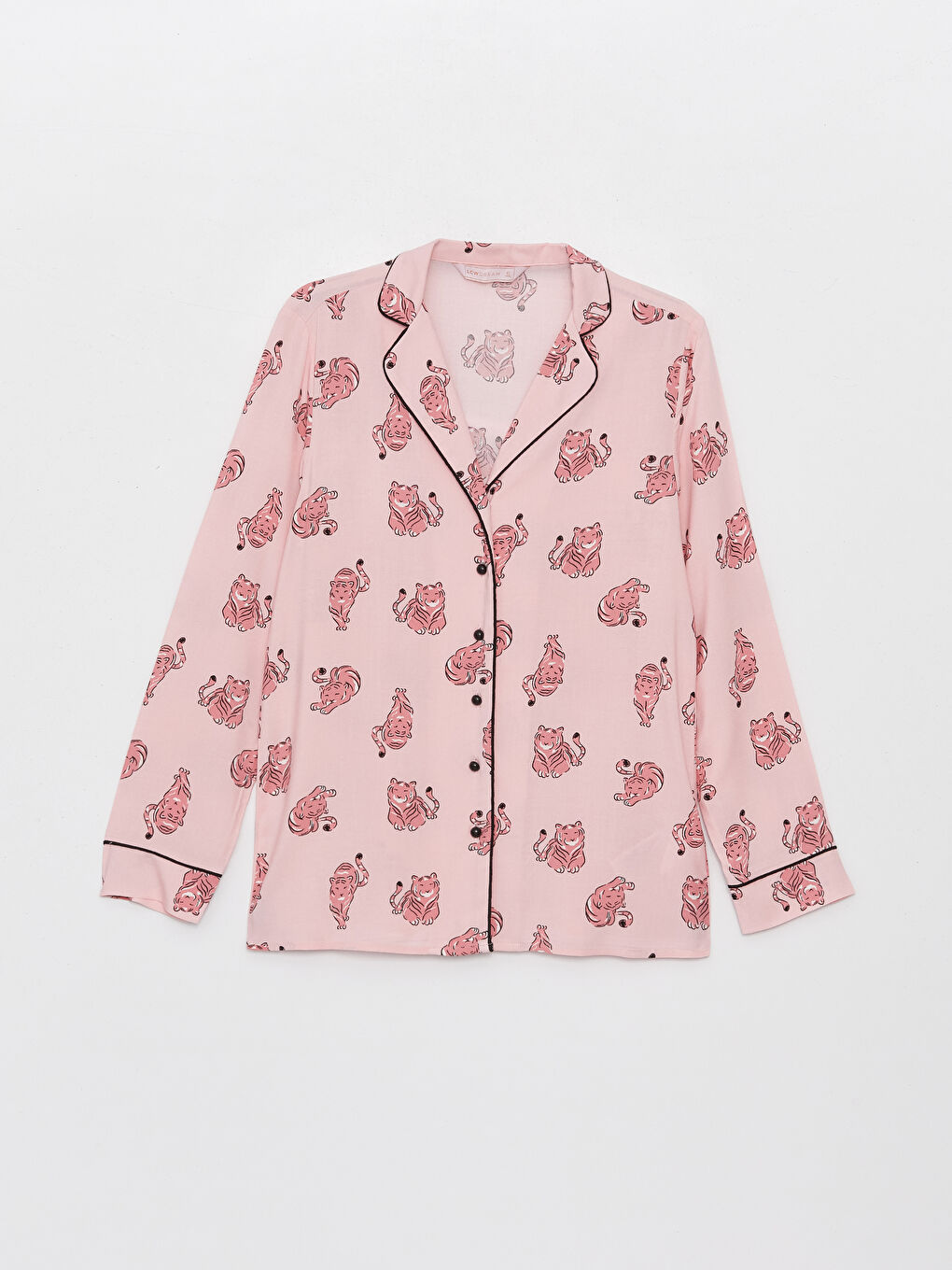 Shirt Collar Patterned Women's Pajamas Set -S44058Z8-LT4
