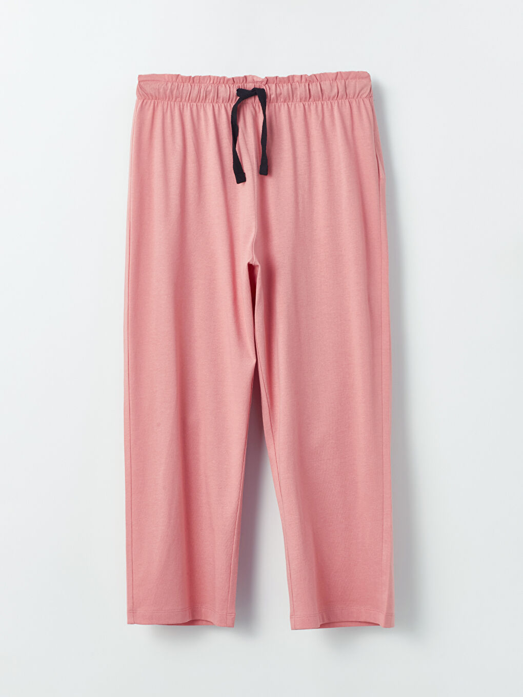 Pembe Kadın Beli Lastikli Düz Pijama Alt