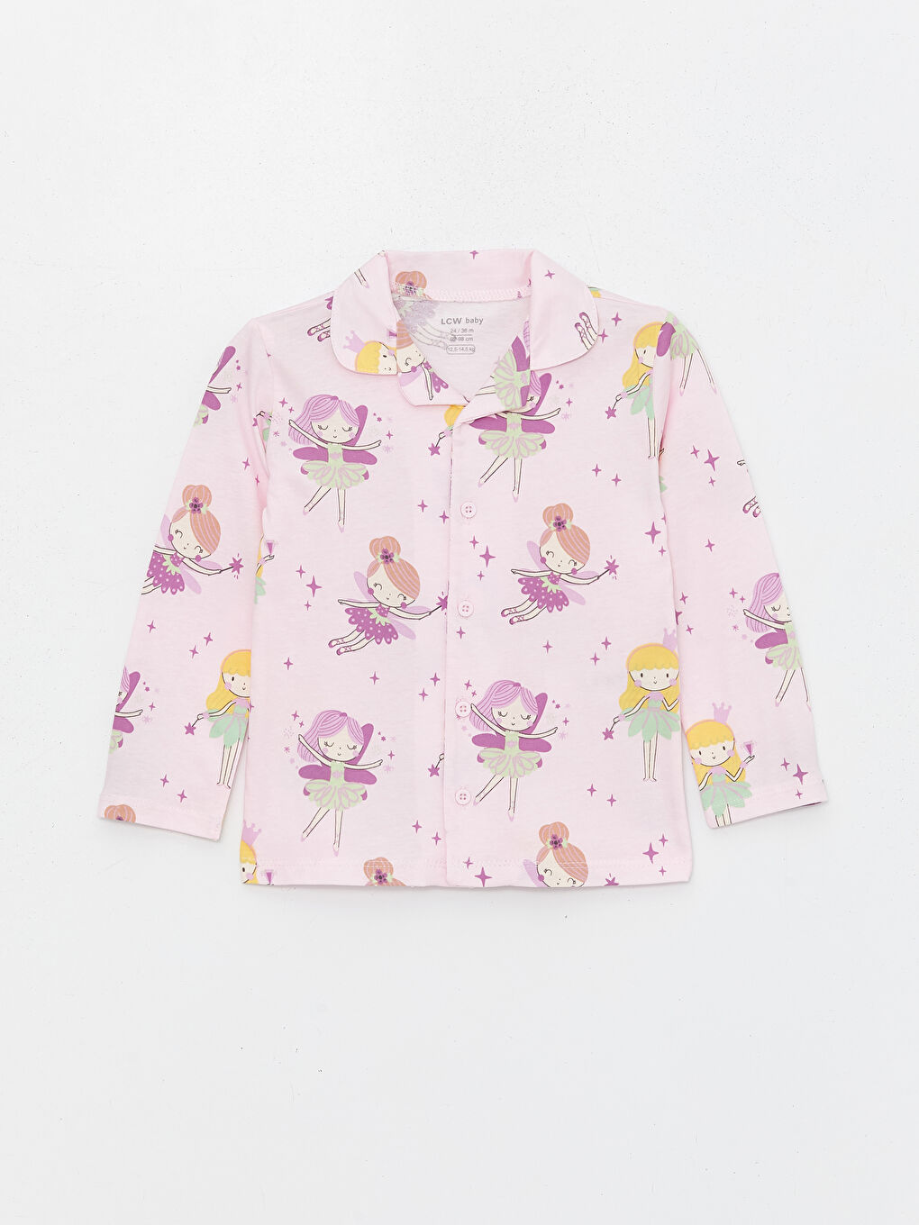 Polo Collar Long Sleeved Printed Baby Girl Pajamas Set -S44119Z1-LSZ