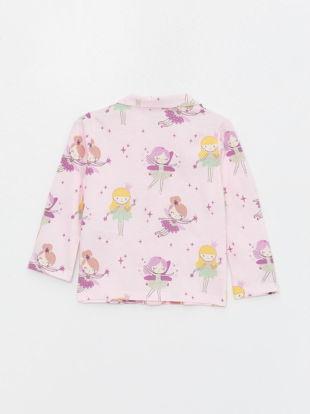 Polo Collar Long Sleeved Printed Baby Girl Pajamas Set -S44119Z1-LSZ