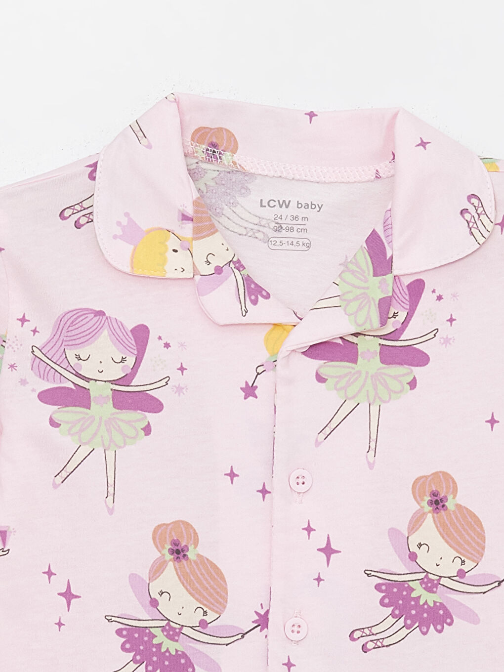 Polo Collar Long Sleeved Printed Baby Girl Pajamas Set -S44119Z1-LSZ
