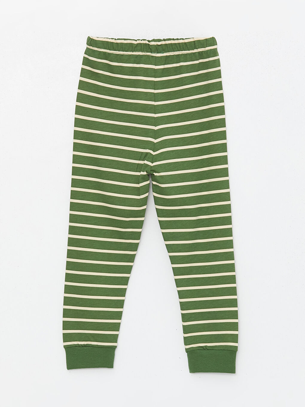 Bej Beli Lastikli Çizgili Erkek Bebek Pijama Alt