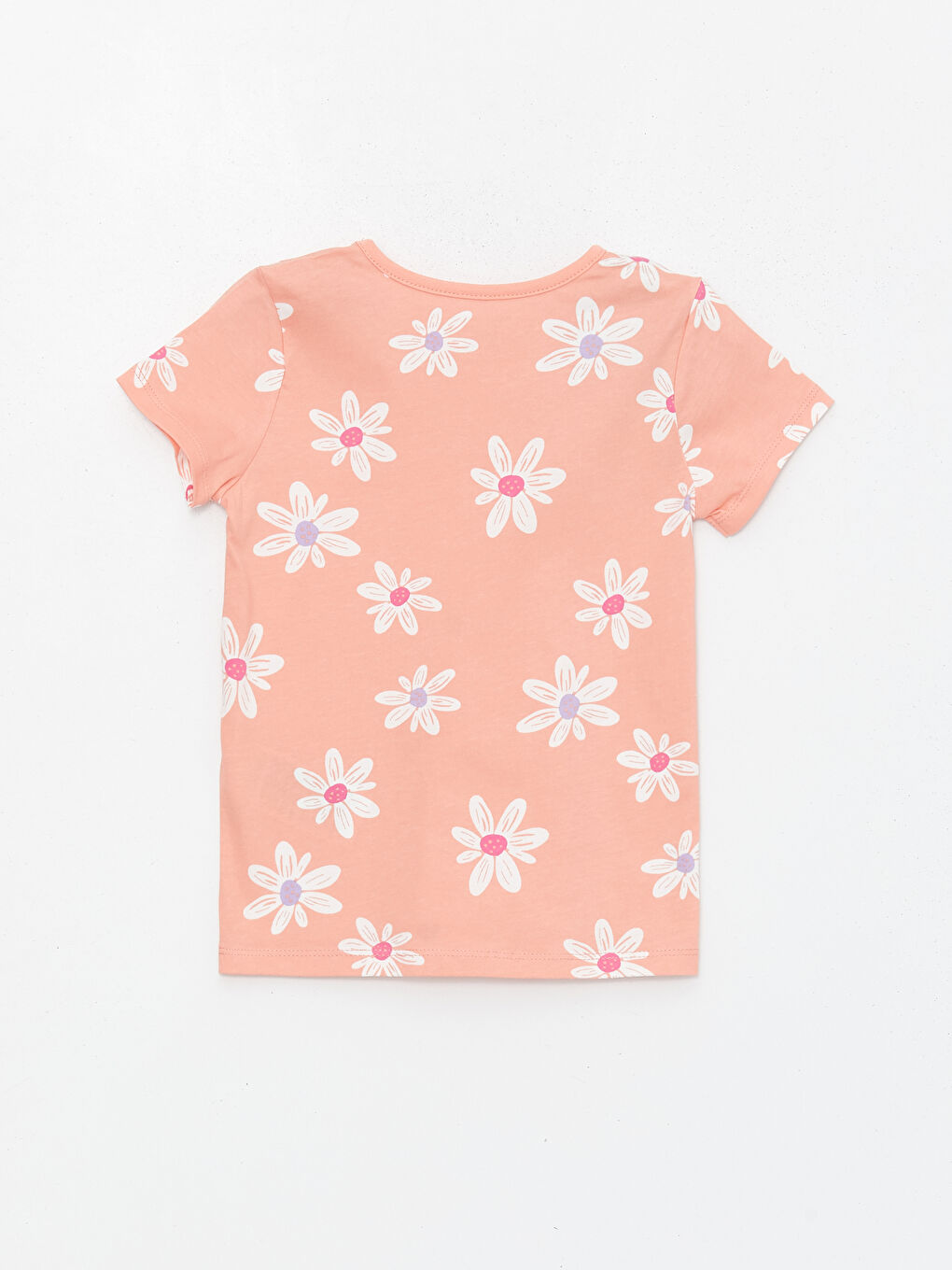 Crew Neck Short Sleeve Floral Baby Girl Pajama Set -S44240Z1-LR4