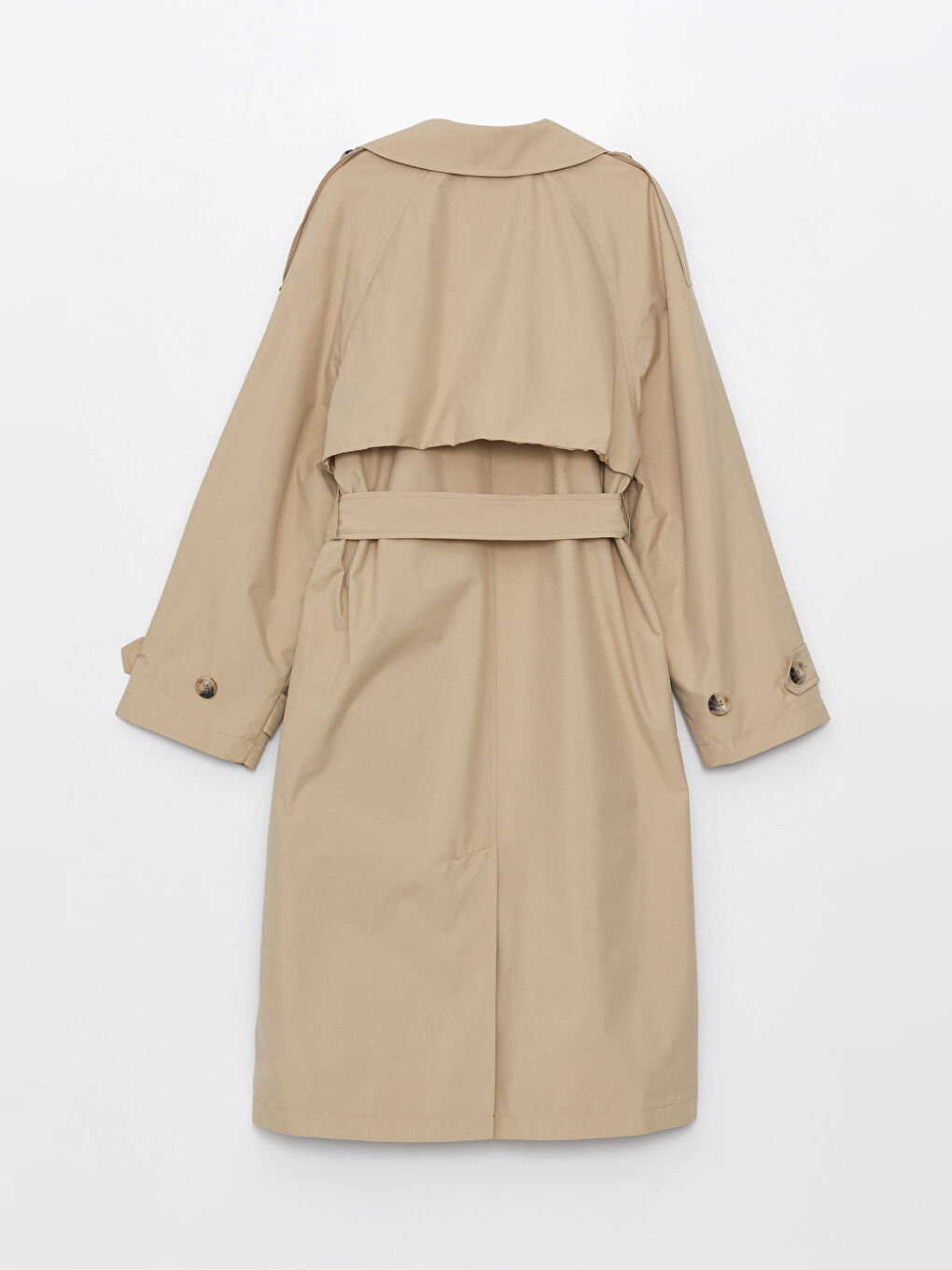 Kahverengi Ceket Yaka Kadın Trençkot-6