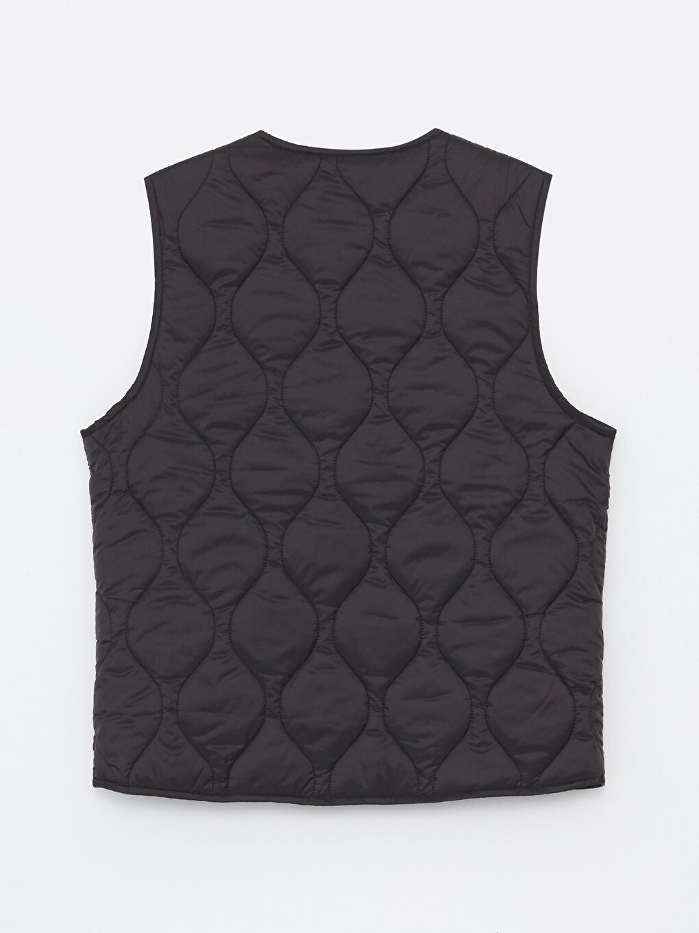 Crew Neck Self-Patterned Women's Puffer Vest -S44298Z8-CVL