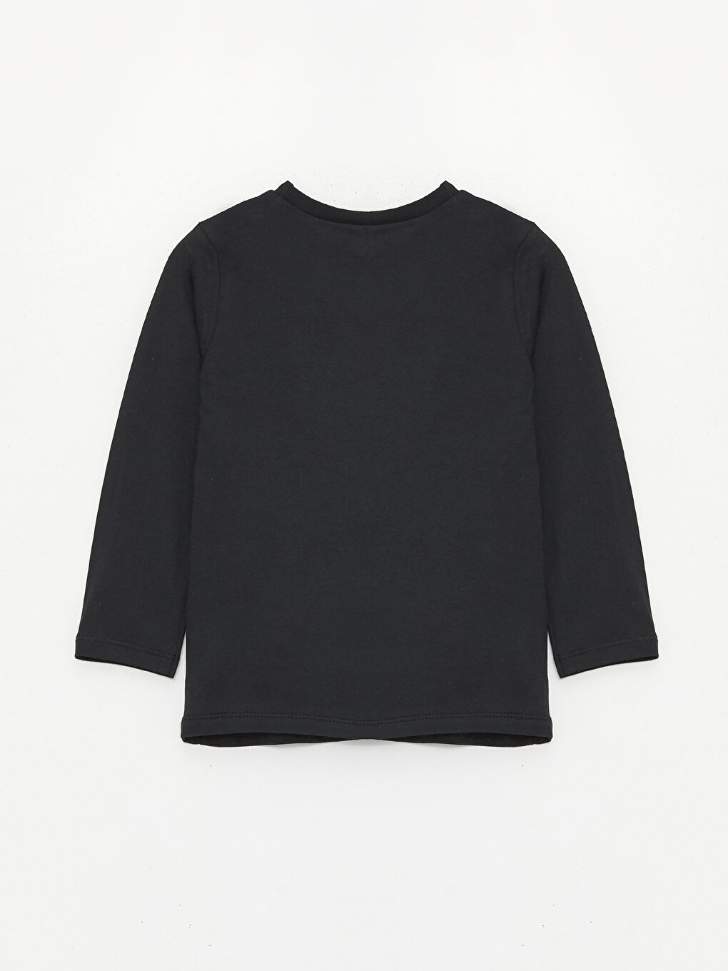 Siyah Bisiklet Yaka Uzun Kollu Batman Baskılı Erkek Bebek Tişört-3