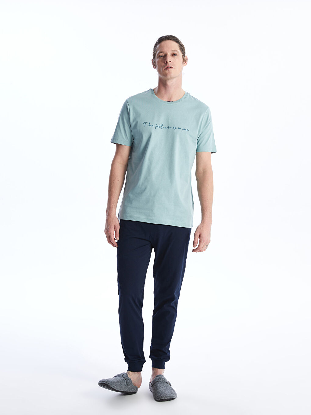 Mavi Standart Kalıp Erkek Pijama Takımı