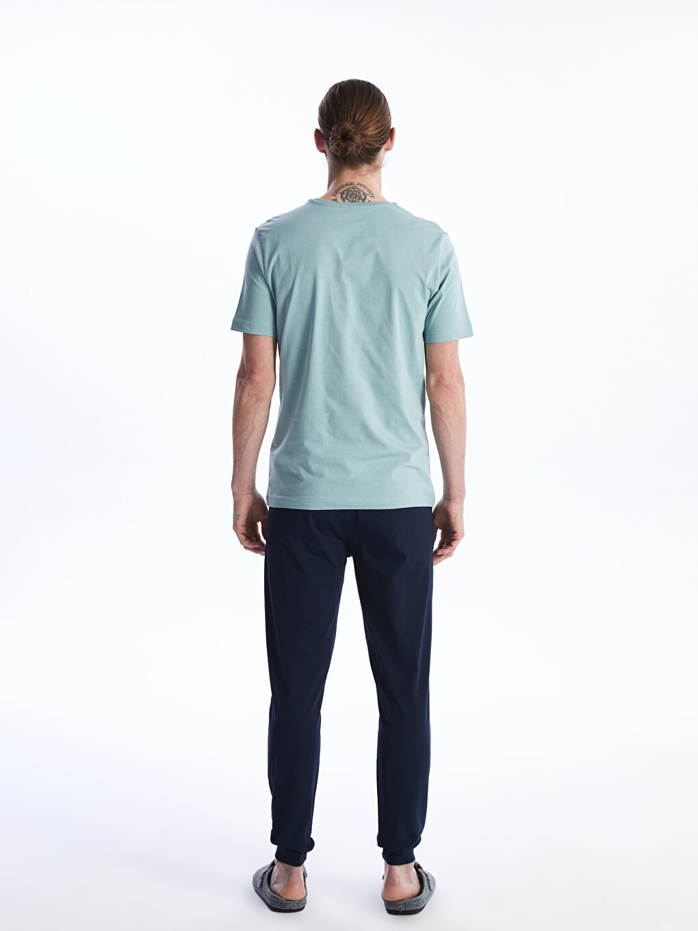 Mavi Standart Kalıp Erkek Pijama Takımı-4