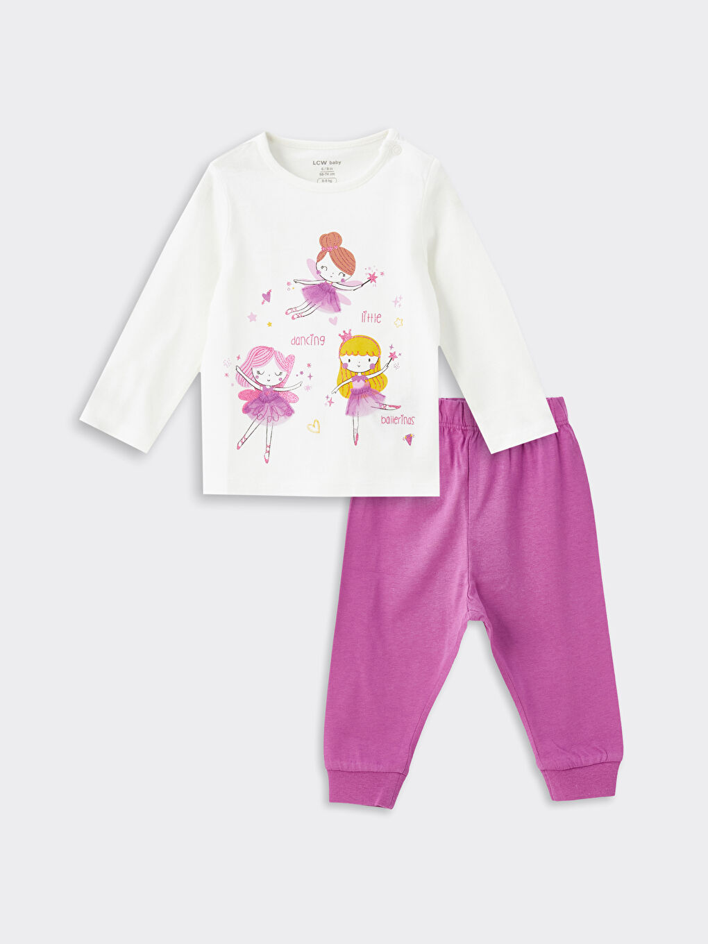 LC Waikiki Crew Neck Printed Baby Girls' Pyjama Set -S44338Z1-FDU