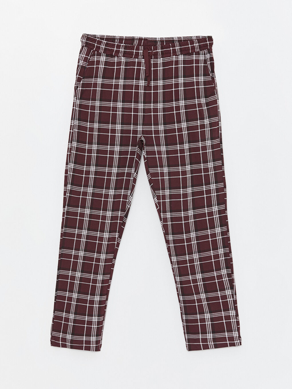 LC WAIKIKI Bordo Baskılı Standart Kalıp Ekose Erkek Pijama Alt - 4