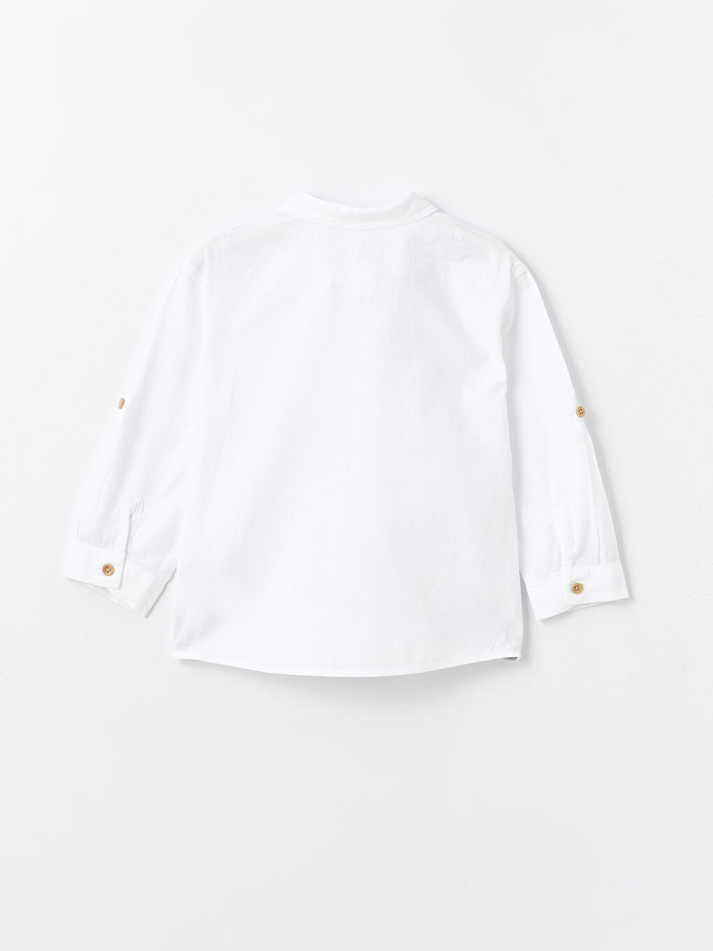 Beyaz Uzun Kollu Basic Erkek Bebek Gömlek-1