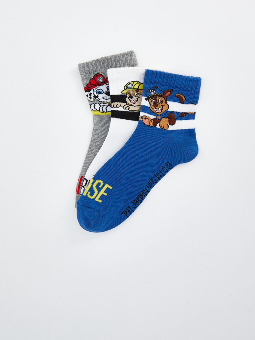 Karışık Paw Patrol Desenli Erkek Çocuk Soket Çorap 3'lü-1
