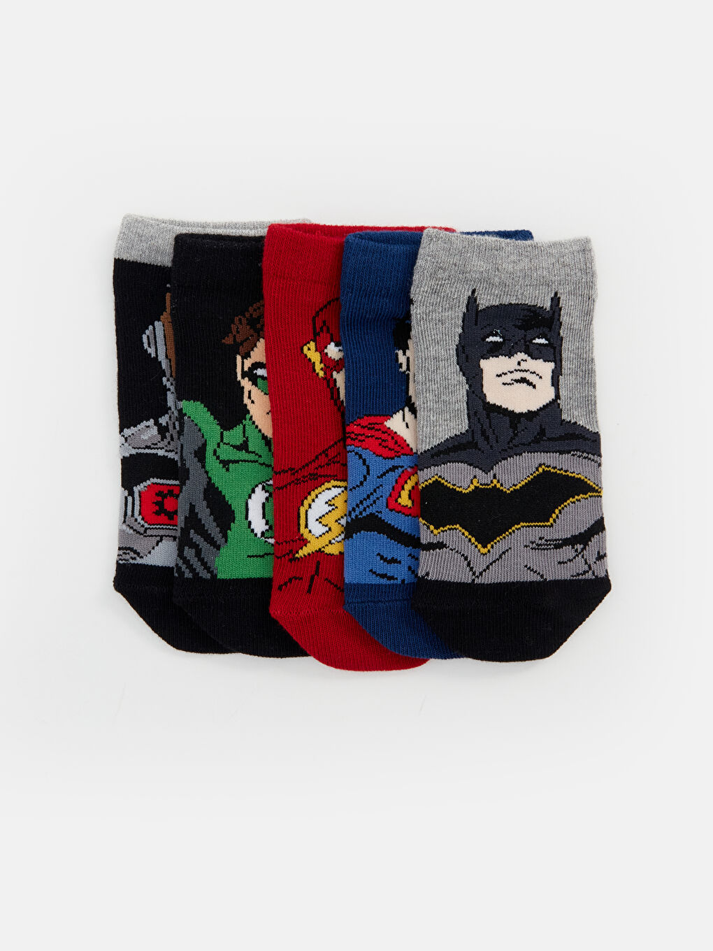 Batman Patterned Boys' Trainer Socks 5 Pack-1