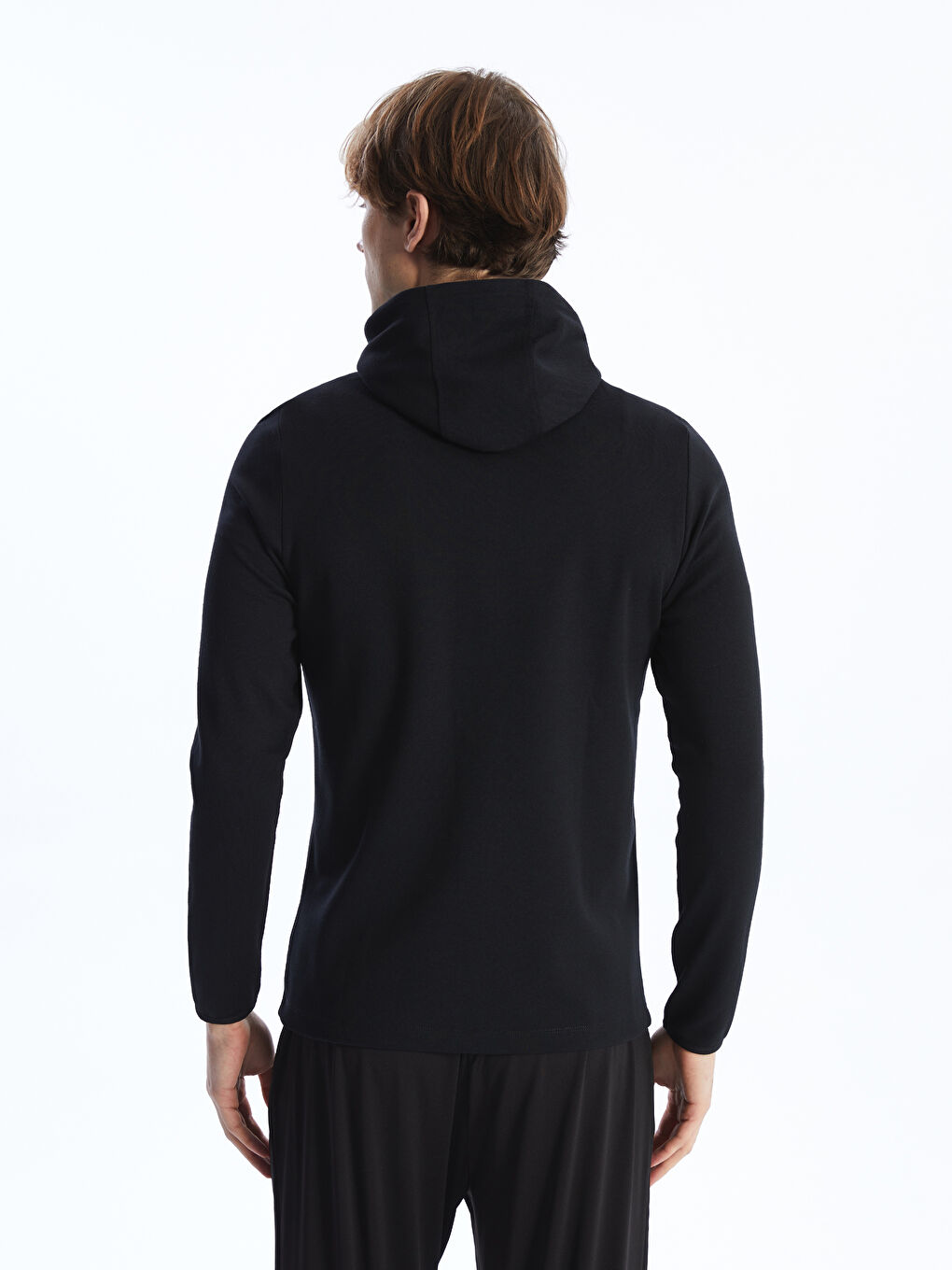 Xside Active Yeni Siyah Kapüşonlu Uzun Kollu Erkek Fermuarlı Sweatshirt - 8