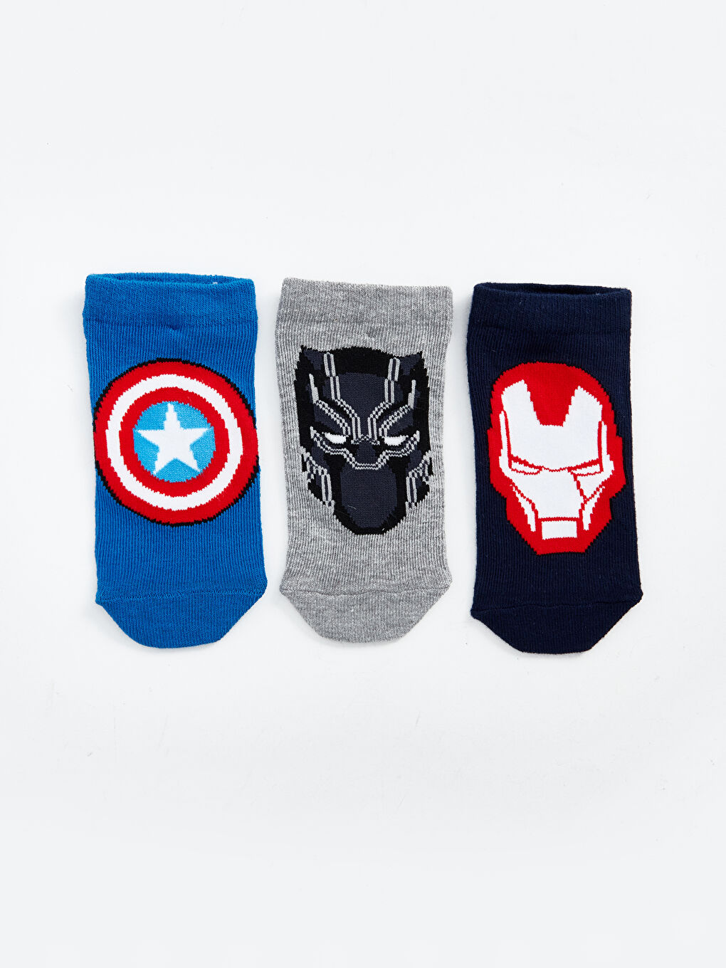 Captain America Patterned Boy Booties Socks 3-Piece -S44492Z4-K00