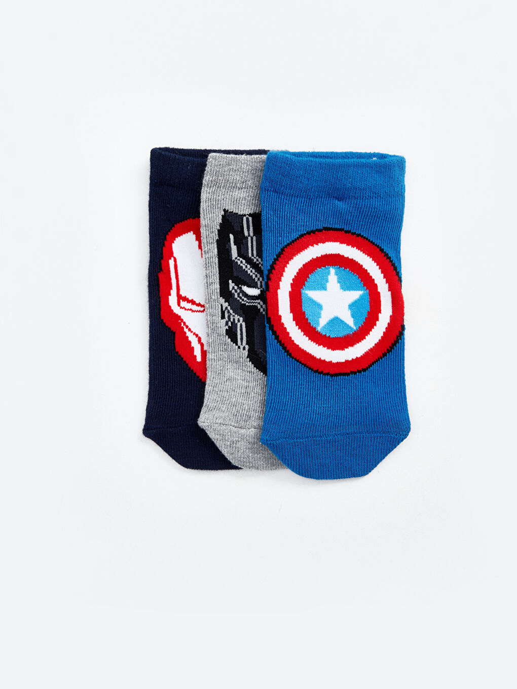 Captain America Patterned Boy Booties Socks 3-Piece -S44492Z4-K00