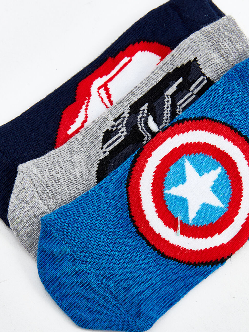 Captain America Patterned Boy Booties Socks 3-Piece -S44492Z4-K00