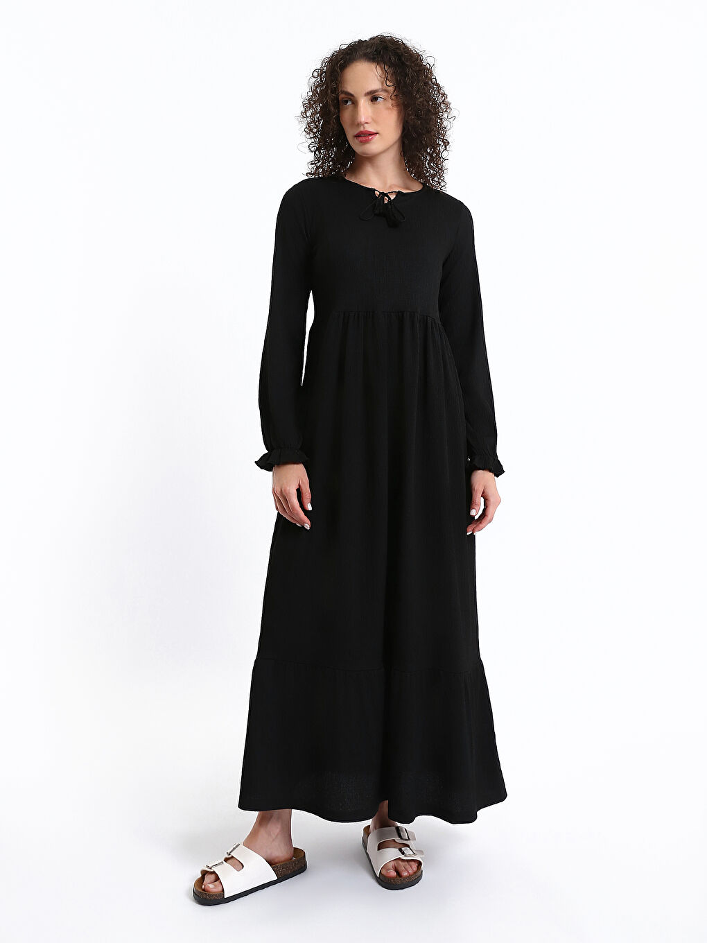 جل منداڵبوون یەخەی قردێلەیی سادە قۆڵ درێژ درێژ-1