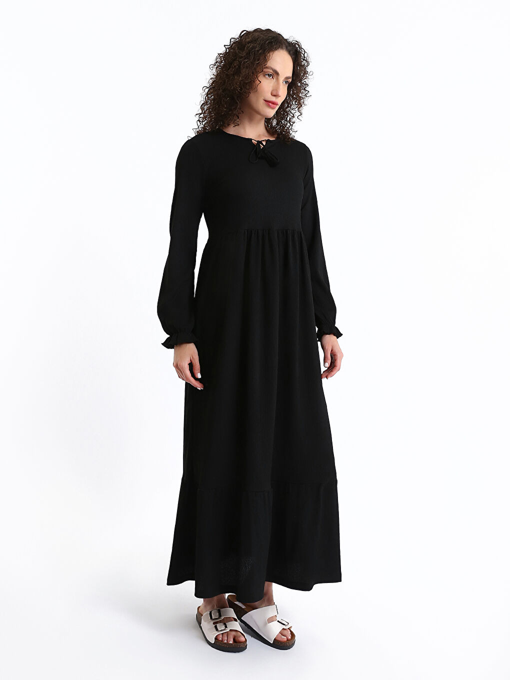 جل منداڵبوون یەخەی قردێلەیی سادە قۆڵ درێژ درێژ-6