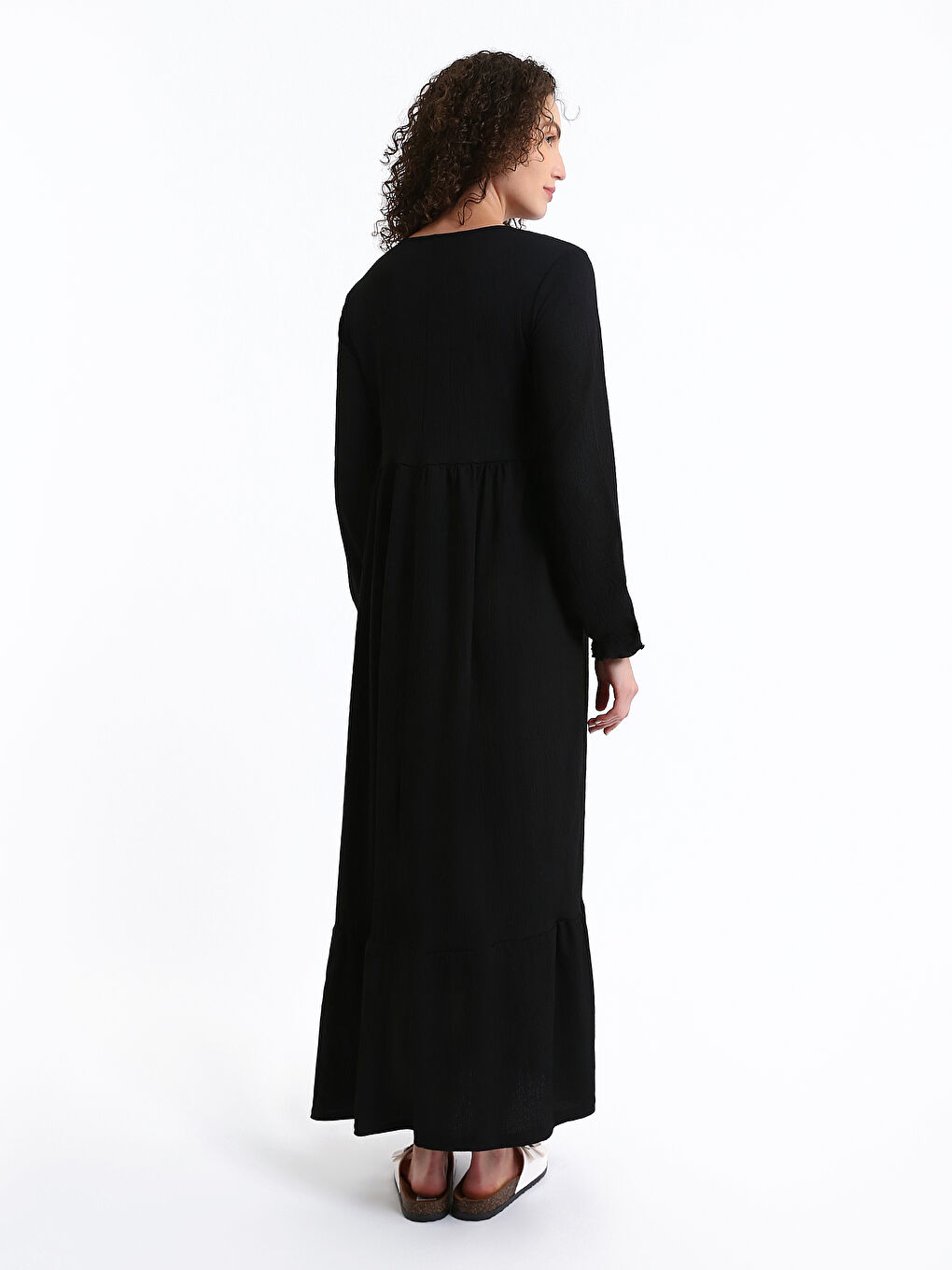 جل منداڵبوون یەخەی قردێلەیی سادە قۆڵ درێژ درێژ-8