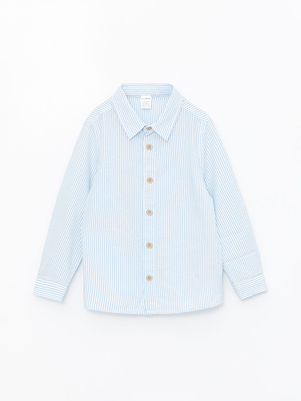 Mavi Uzun Kollu Çizgili Erkek Bebek Gömlek
