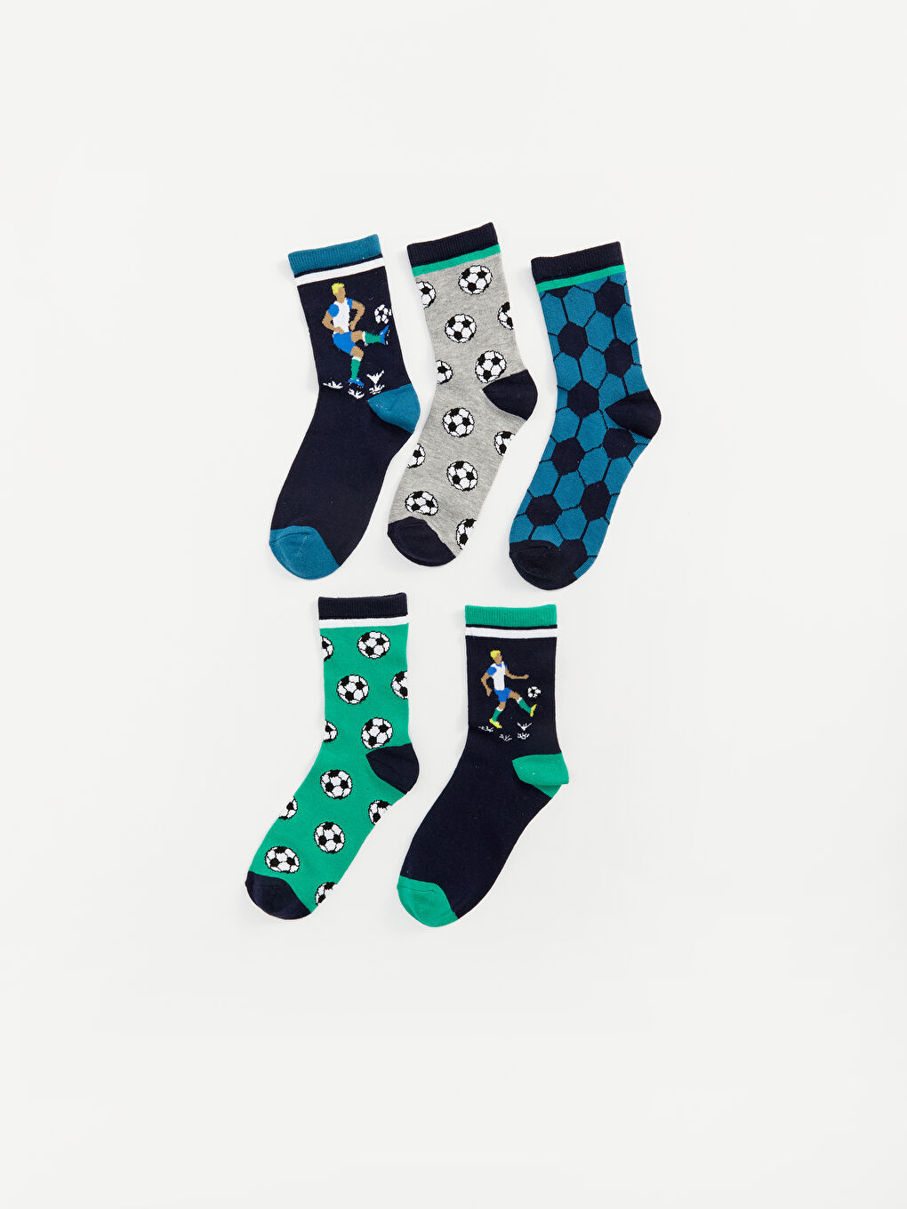 Patterned Boys' Ankle Socks 5 Pack -S44653Z4-K00