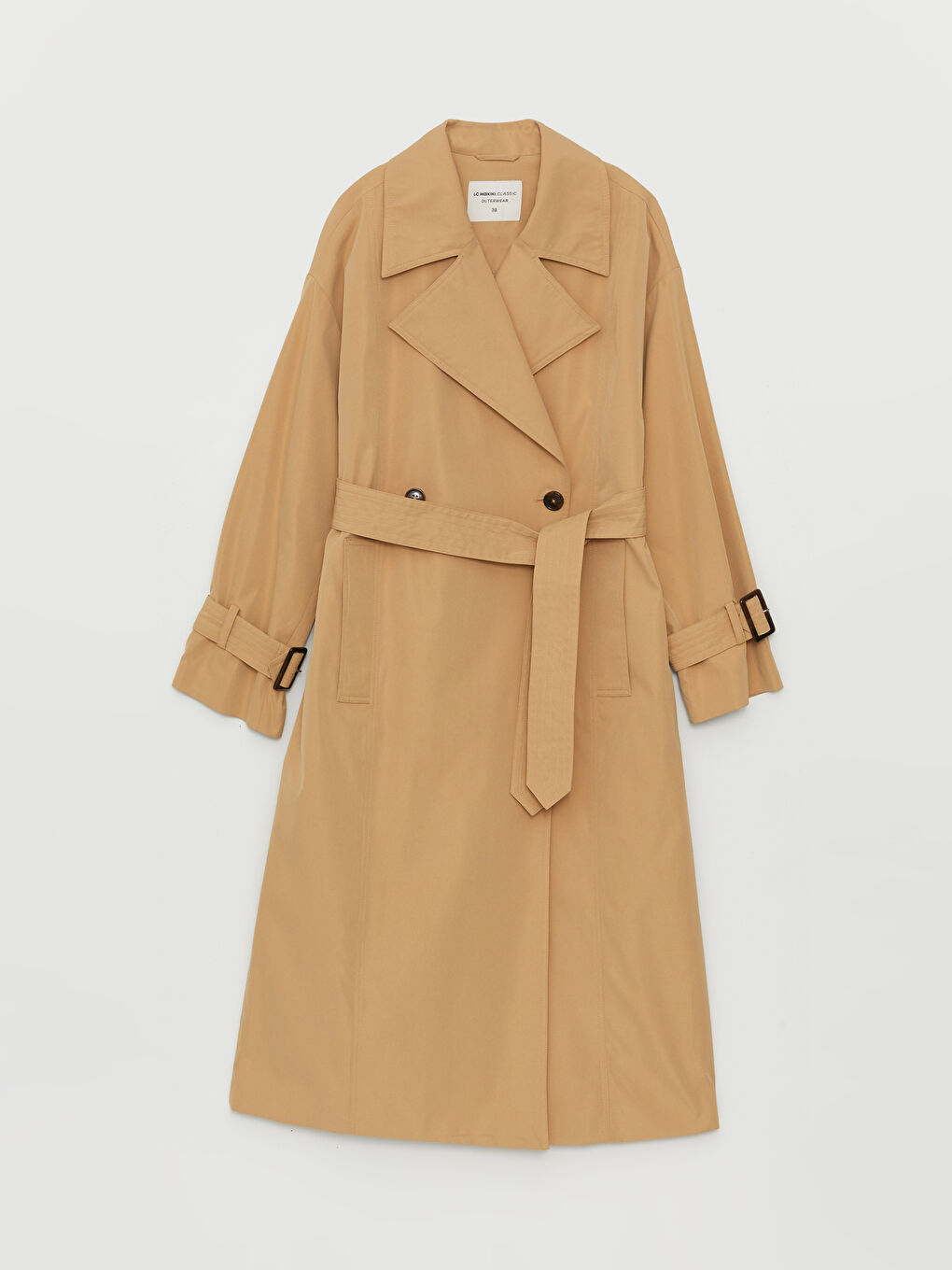 Women's Jacket Collar Plain Trench Coat -S44666Z8-VH1
