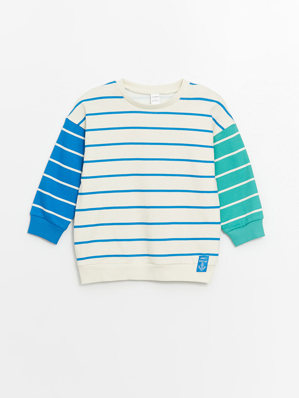 Crew Neck Long Sleeve Striped Baby Boys' Sweatshirt